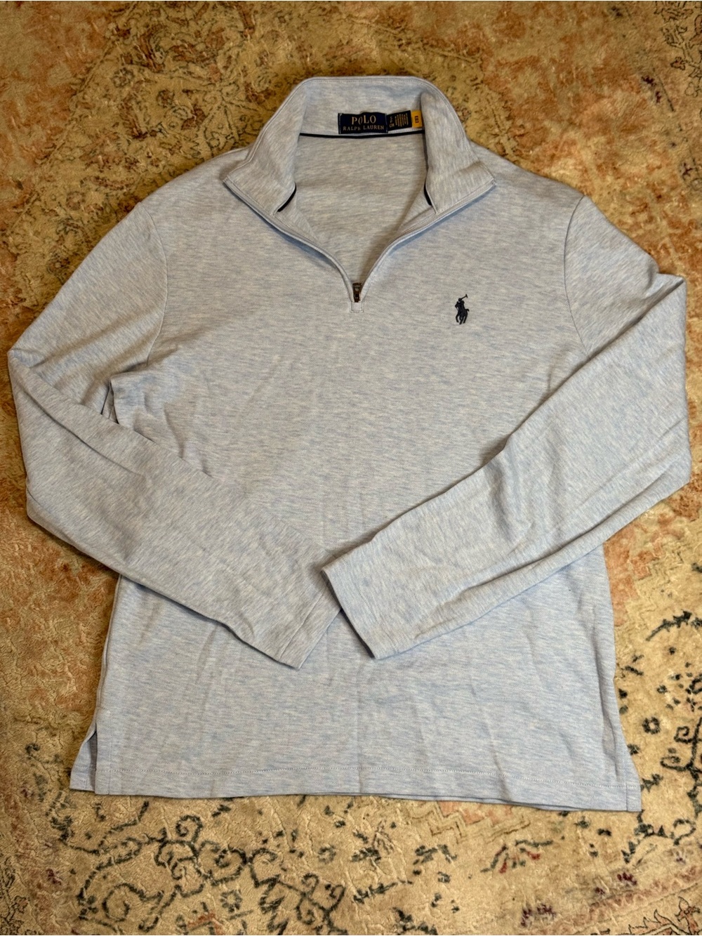 Polo by Ralph Lauren Women’s Light Heather Blue Quarter-Zip Pullover